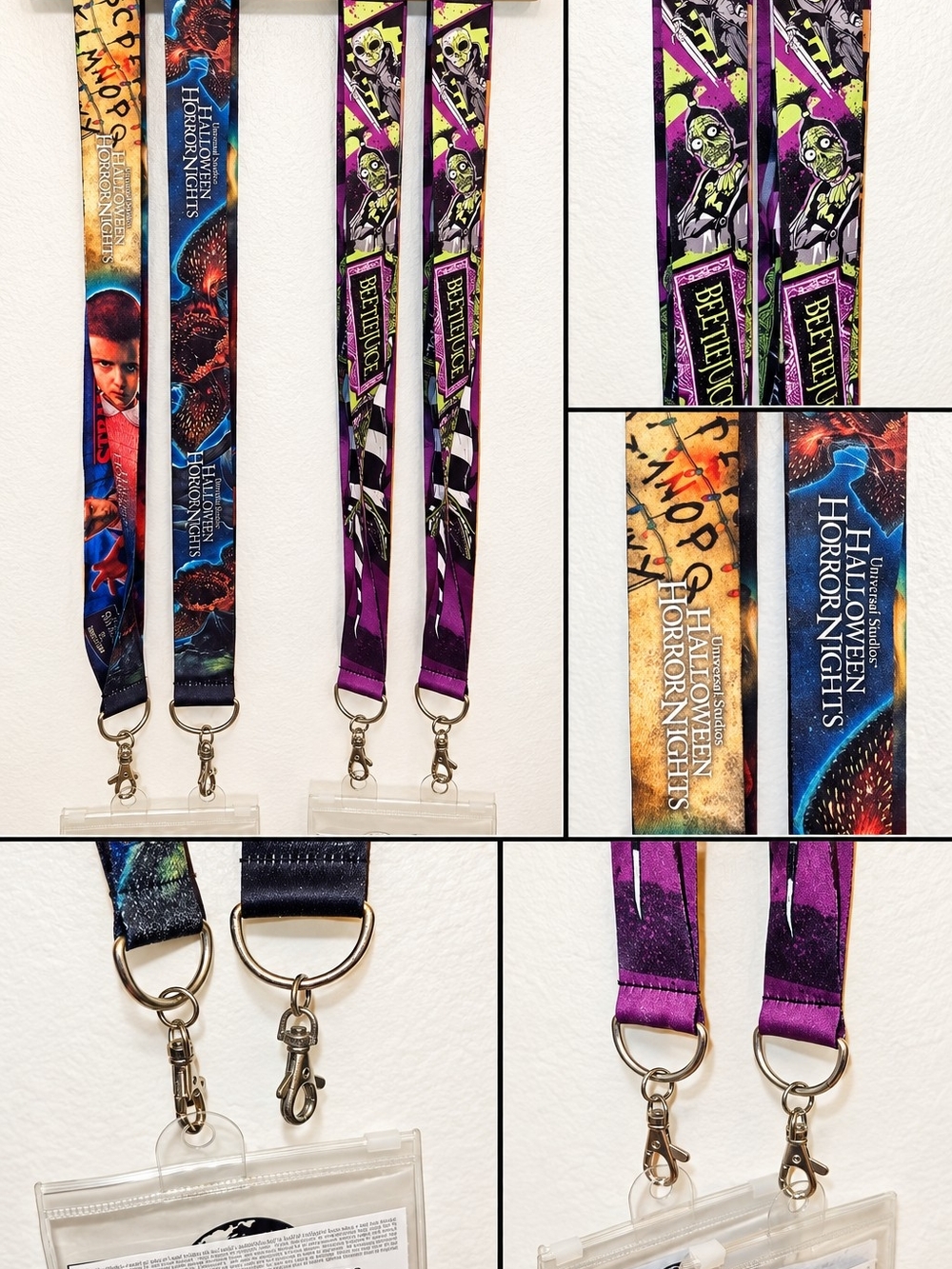 Halloween Horror Nights - Beetlejuice & Stranger Things Themed Lanyards